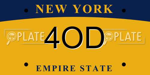 4OD New York License Plate