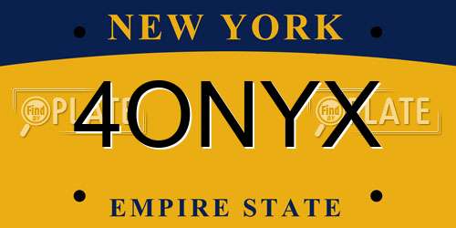 4ONYX New York License Plate