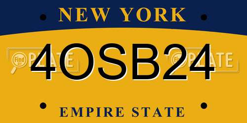 4OSB24 New York License Plate