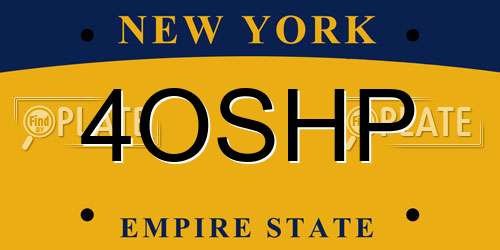 4OSHP New York License Plate