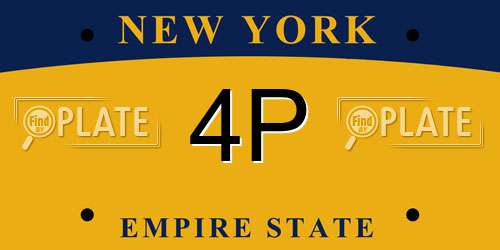 4P New York License Plate