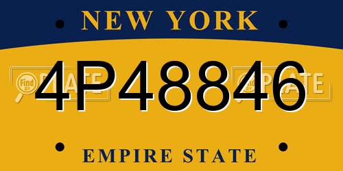 4P48846 New York License Plate