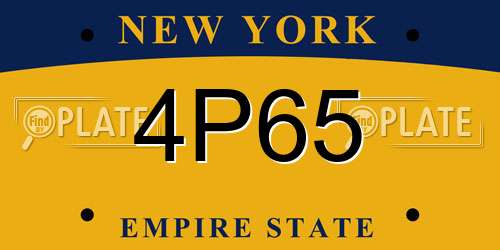 4P65 New York License Plate