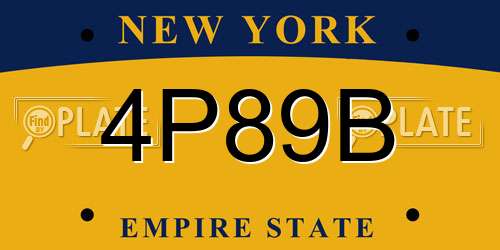 4P89B New York License Plate