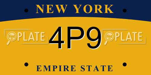 4P9 New York License Plate