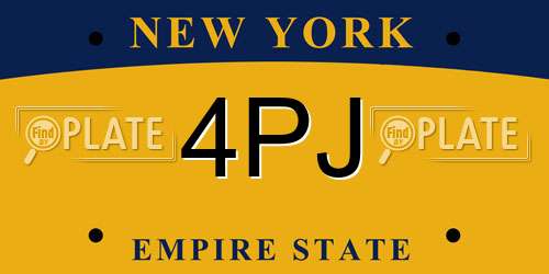 4PJ New York License Plate