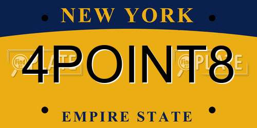 4POINT8 New York License Plate