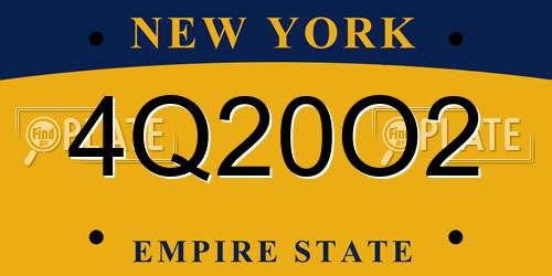 4Q20O2 New York License Plate