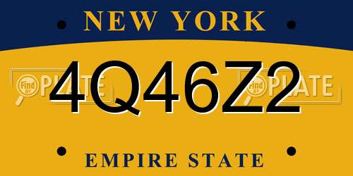 4Q46Z2 New York License Plate