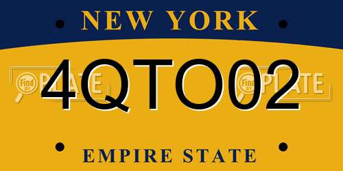 4QTO02 New York License Plate