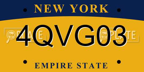 4QVG03 New York License Plate