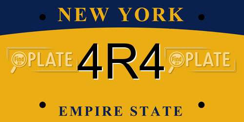 4R4 New York License Plate