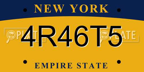 4R46T5 New York License Plate