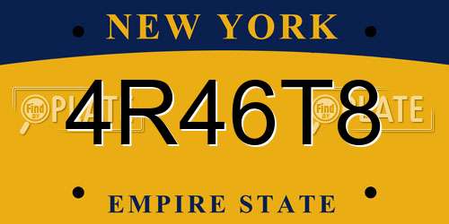 4R46T8 New York License Plate