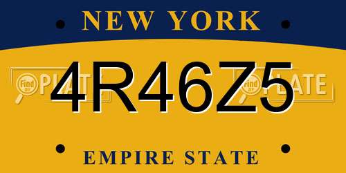 4R46Z5 New York License Plate