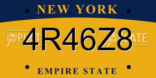 4R46Z8 New York License Plate