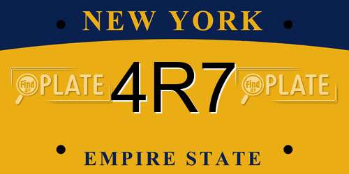 4R7 New York License Plate