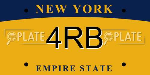 4RB New York License Plate