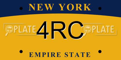 4RC New York License Plate