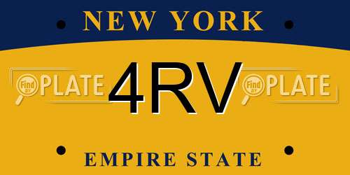 4RV New York License Plate