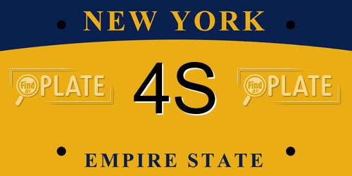 4S New York License Plate