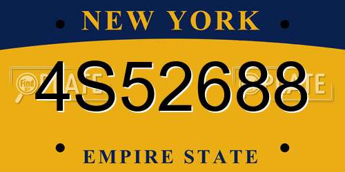 4S52688 New York License Plate