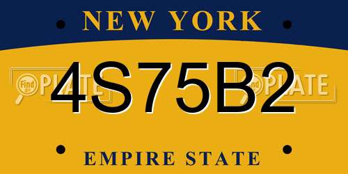 4S75B2 New York License Plate