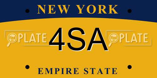 4SA New York License Plate