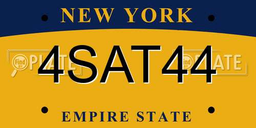 4SAT44 New York License Plate