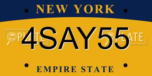 4SAY55 New York License Plate