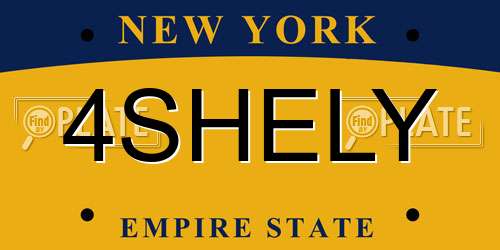 4SHELY New York License Plate