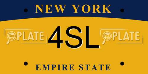4SL New York License Plate