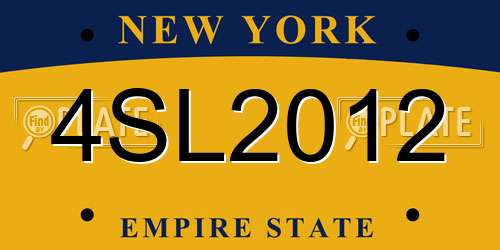 4SL2012 New York License Plate