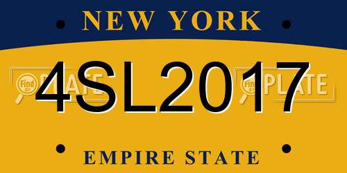 4SL2017 New York License Plate