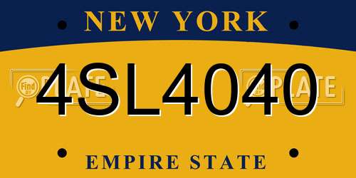 4SL4040 New York License Plate