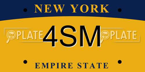 4SM New York License Plate