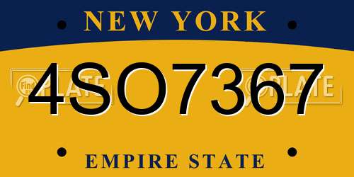 4SO7367 New York License Plate