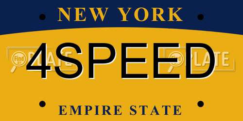 4SPEED New York License Plate