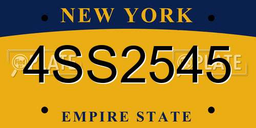 4SS2545 New York License Plate