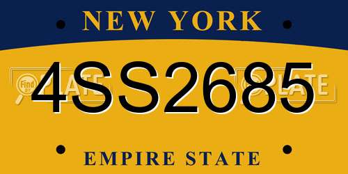 4SS2685 New York License Plate