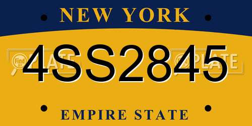 4SS2845 New York License Plate