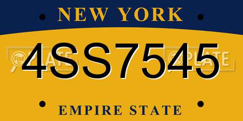 4SS7545 New York License Plate