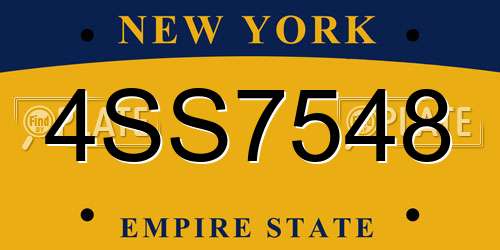 4SS7548 New York License Plate