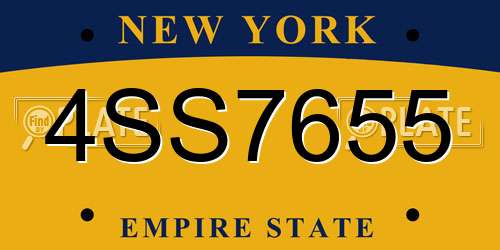 4SS7655 New York License Plate