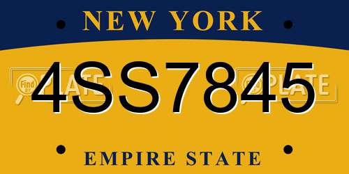 4SS7845 New York License Plate