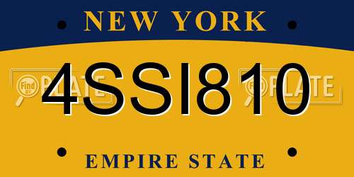 4SSI810 New York License Plate
