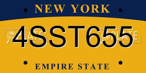 4SST655 New York License Plate