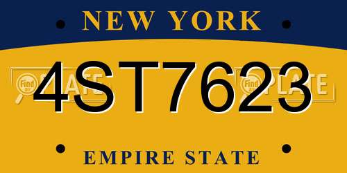 4ST7623 New York License Plate
