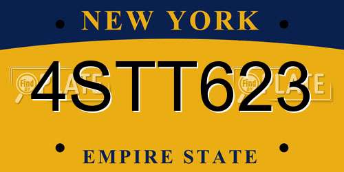 4STT623 New York License Plate