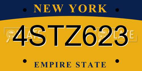 4STZ623 New York License Plate